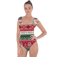 Ugly Sweater Merry Christmas  Short Sleeve Leotard  by artworkshop