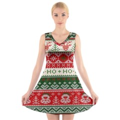 Ugly Sweater Merry Christmas  V-neck Sleeveless Dress by artworkshop