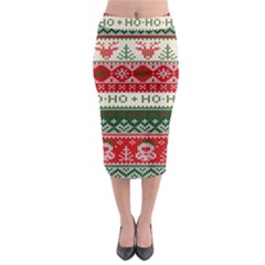 Ugly Sweater Merry Christmas  Midi Pencil Skirt