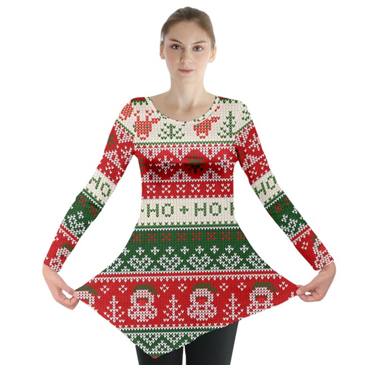 Ugly Sweater Merry Christmas  Long Sleeve Tunic 