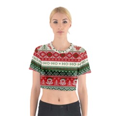 Ugly Sweater Merry Christmas  Cotton Crop Top by artworkshop