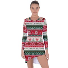 Ugly Sweater Merry Christmas  Asymmetric Cut-out Shift Dress by artworkshop