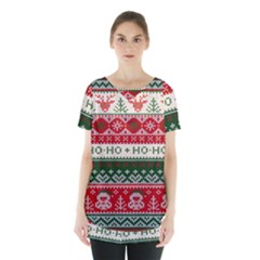 Ugly Sweater Merry Christmas  Skirt Hem Sports Top by artworkshop