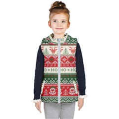 Ugly Sweater Merry Christmas  Kids  Hooded Puffer Vest