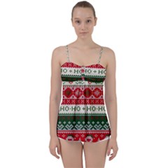 Ugly Sweater Merry Christmas  Babydoll Tankini Top by artworkshop