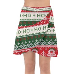 Ugly Sweater Merry Christmas  Wrap Front Skirt by artworkshop
