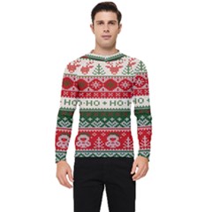 Ugly Sweater Merry Christmas  Men s Long Sleeve Rash Guard by artworkshop