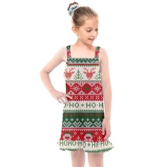 Ugly Sweater Merry Christmas  Kids  Overall Dress by artworkshop