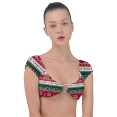 Ugly Sweater Merry Christmas  Cap Sleeve Ring Bikini Top