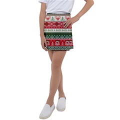 Ugly Sweater Merry Christmas  Kids  Tennis Skirt by artworkshop