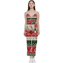 Ugly Sweater Merry Christmas  V-neck Camisole Jumpsuit