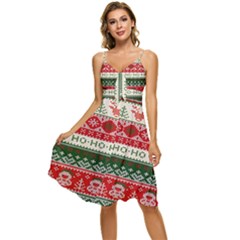 Ugly Sweater Merry Christmas  Sleeveless Tie Front Chiffon Dress by artworkshop