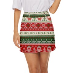 Ugly Sweater Merry Christmas  Mini Front Wrap Skirt