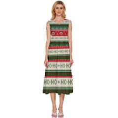 Ugly Sweater Merry Christmas  V-neck Drawstring Shoulder Sleeveless Maxi Dress by artworkshop