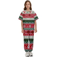 Ugly Sweater Merry Christmas  Kids  T-shirt And Pants Sports Set by artworkshop