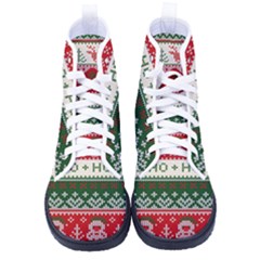 Ugly Sweater Merry Christmas  Women s High-top Canvas Sneakers by artworkshop