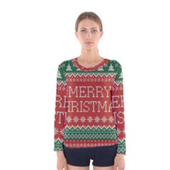 Merry Christmas  Pattern Women s Long Sleeve T-shirt