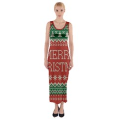 Merry Christmas  Pattern Fitted Maxi Dress by artworkshop
