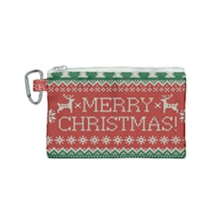 Merry Christmas  Pattern Canvas Cosmetic Bag (small) by artworkshop