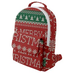Merry Christmas  Pattern Flap Pocket Backpack (small)