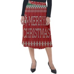 Merry Christmas  Pattern Classic Velour Midi Skirt  by artworkshop