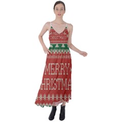 Merry Christmas  Pattern Tie Back Maxi Dress