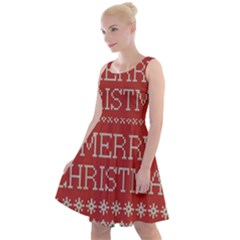 Merry Christmas  Pattern Knee Length Skater Dress by artworkshop