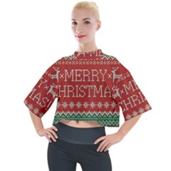 Merry Christmas  Pattern Mock Neck T-shirt by artworkshop