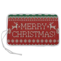 Merry Christmas  Pattern Pen Storage Case (l) by artworkshop