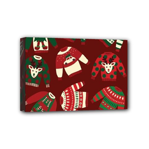 Ugly Sweater Wrapping Paper Mini Canvas 6  X 4  (stretched) by artworkshop