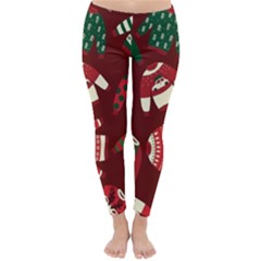 Ugly Sweater Wrapping Paper Classic Winter Leggings by artworkshop