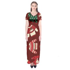 Ugly Sweater Wrapping Paper Short Sleeve Maxi Dress by artworkshop
