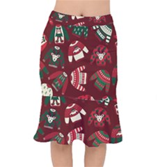 Ugly Sweater Wrapping Paper Short Mermaid Skirt by artworkshop