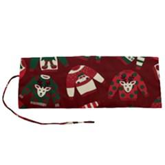 Ugly Sweater Wrapping Paper Roll Up Canvas Pencil Holder (s) by artworkshop