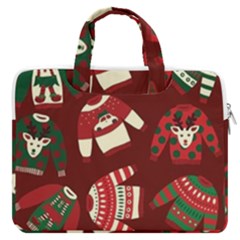 Ugly Sweater Wrapping Paper Macbook Pro 13  Double Pocket Laptop Bag by artworkshop