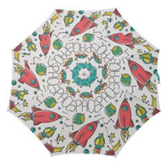 Space Cosmos Seamless Pattern Seamless Pattern Doodle Style Straight Umbrellas by Hannah976