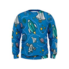 About Space Seamless Pattern Kids  Sweatshirt