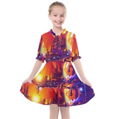 Far Future Human Colonization Kids  All Frills Chiffon Dress by Hannah976