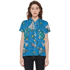 About Space Seamless Pattern Short Sleeve Pocket Shirt