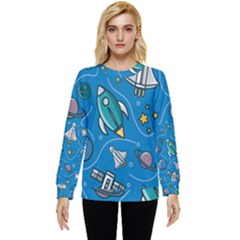 About Space Seamless Pattern Hidden Pocket Sweatshirt by Hannah976