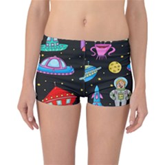 Seamless Pattern With Space Objects Ufo Rockets Aliens Hand Drawn Elements Space Reversible Boyleg Bikini Bottoms