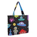 Seamless Pattern With Space Objects Ufo Rockets Aliens Hand Drawn Elements Space Medium Tote Bag View2