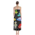 Seamless Pattern With Space Objects Ufo Rockets Aliens Hand Drawn Elements Space Button Up Chiffon Maxi Dress View2