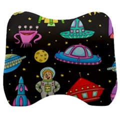 Seamless Pattern With Space Objects Ufo Rockets Aliens Hand Drawn Elements Space Velour Head Support Cushion