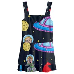 Seamless Pattern With Space Objects Ufo Rockets Aliens Hand Drawn Elements Space Kids  Layered Skirt Swimsuit