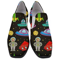 Seamless Pattern With Space Objects Ufo Rockets Aliens Hand Drawn Elements Space Women Slip On Heel Loafers