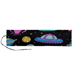 Seamless Pattern With Space Objects Ufo Rockets Aliens Hand Drawn Elements Space Roll Up Canvas Pencil Holder (L)