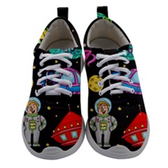 Seamless Pattern With Space Objects Ufo Rockets Aliens Hand Drawn Elements Space Women Athletic Shoes