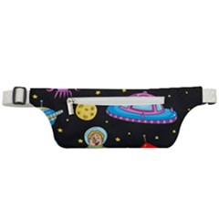 Seamless Pattern With Space Objects Ufo Rockets Aliens Hand Drawn Elements Space Active Waist Bag