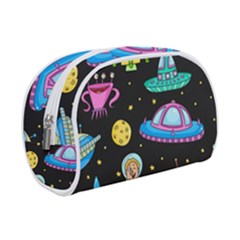 Seamless Pattern With Space Objects Ufo Rockets Aliens Hand Drawn Elements Space Make Up Case (Small)